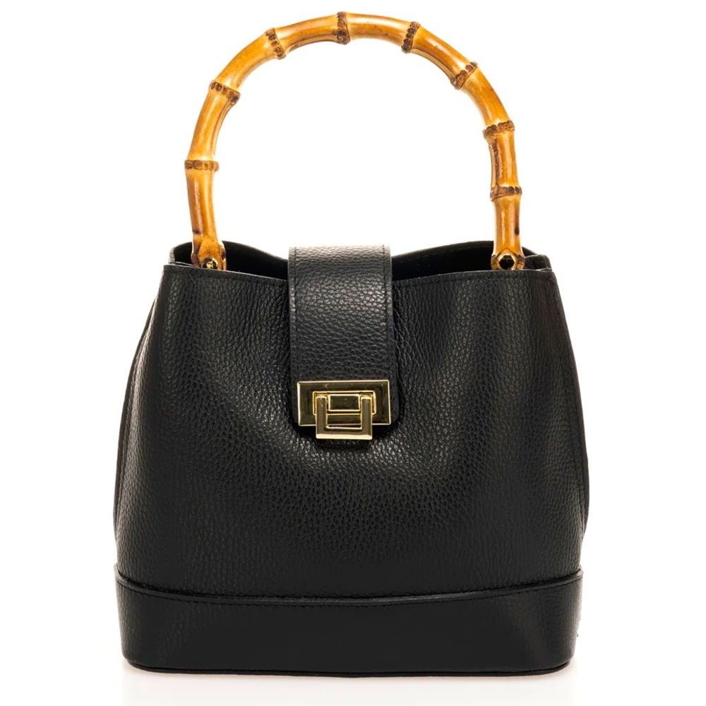 Massimo Castelli Leather and Bamboo Purse NWT